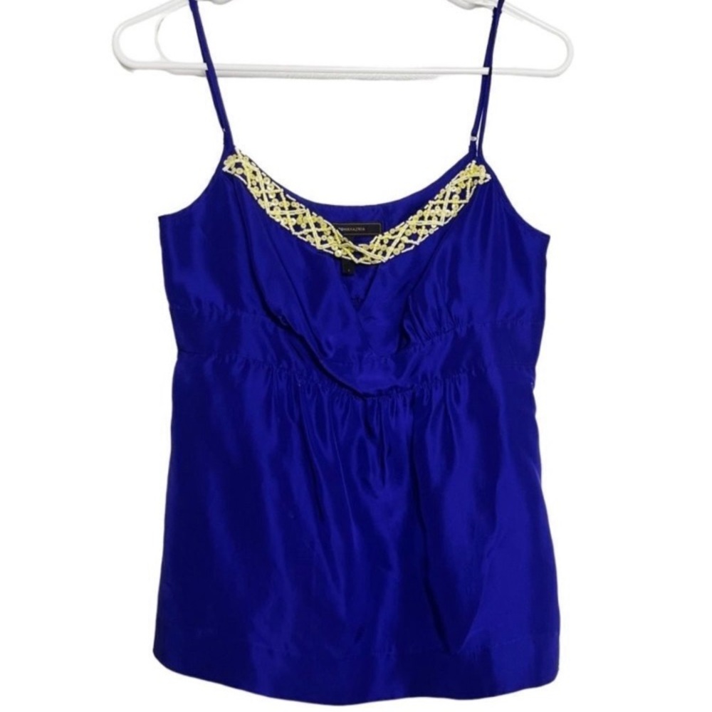 BCBGMaxAzria Beaded Sequin Detailed Silk Blouse
Tank Purple Blue Size (M)